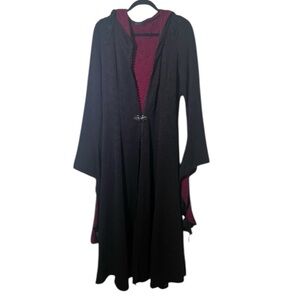 Punk Rave Black Red Goth Wizard Coat Size L / XL